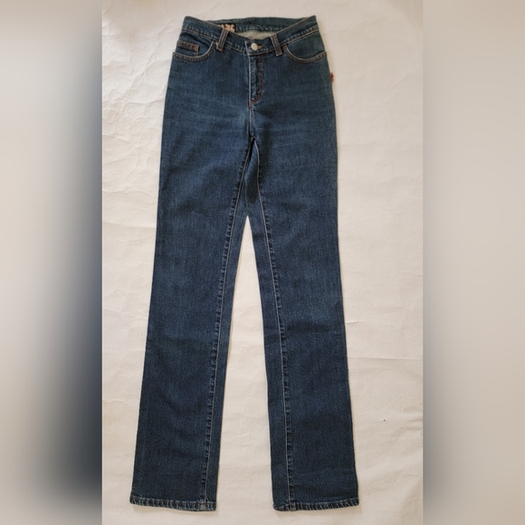 JEAN PAUL GAULTIER JPG Donna 👏🏻straight leg blue jeans👖27x33 👀look all pics - Picture 3 of 16